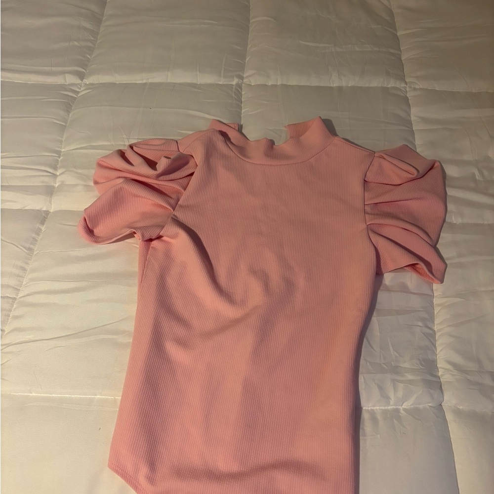 PANTS STORE Pink Puff Sleeve Top